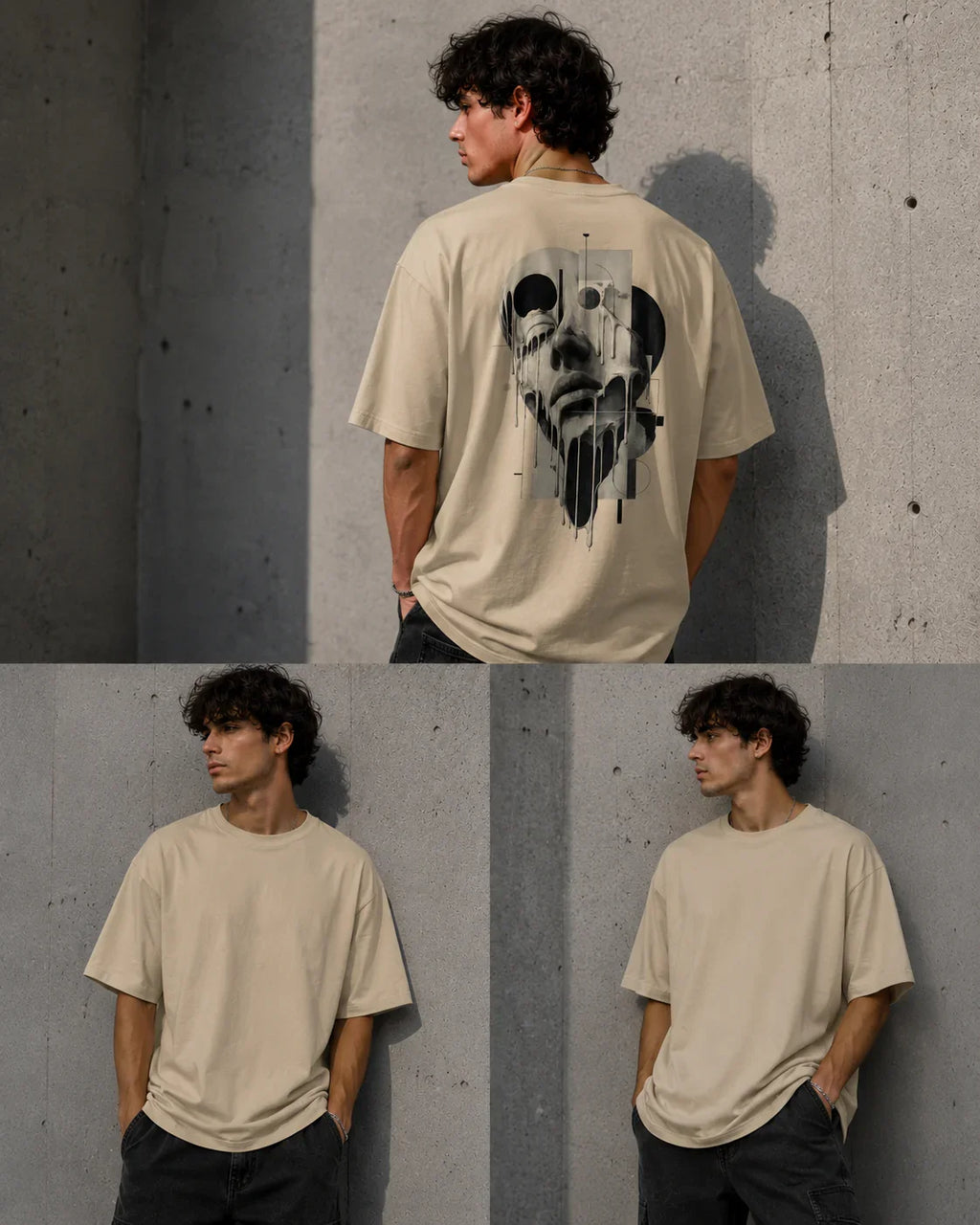 Oversized Faded Backprint T-Shirt- PRIVE COLLECTIVE