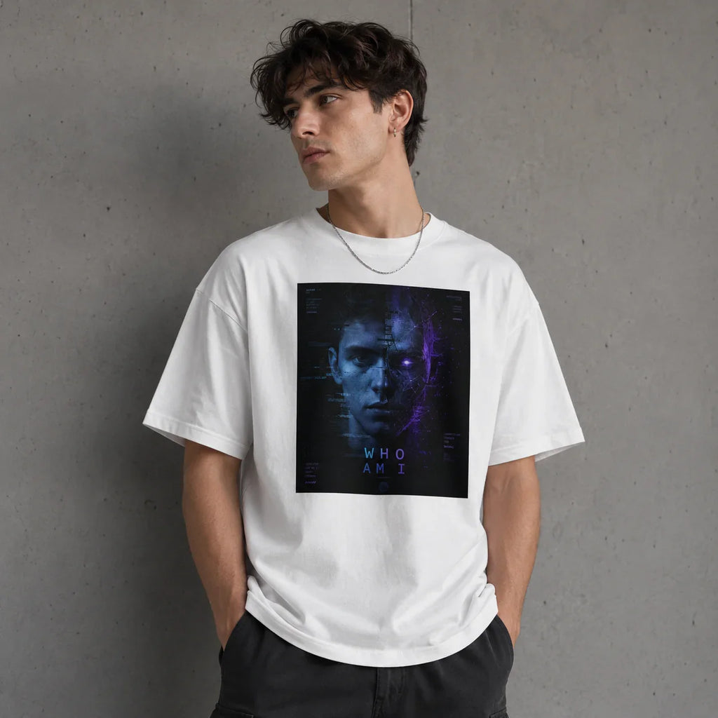 Oversized T-Shirt Who am I Abstrakt