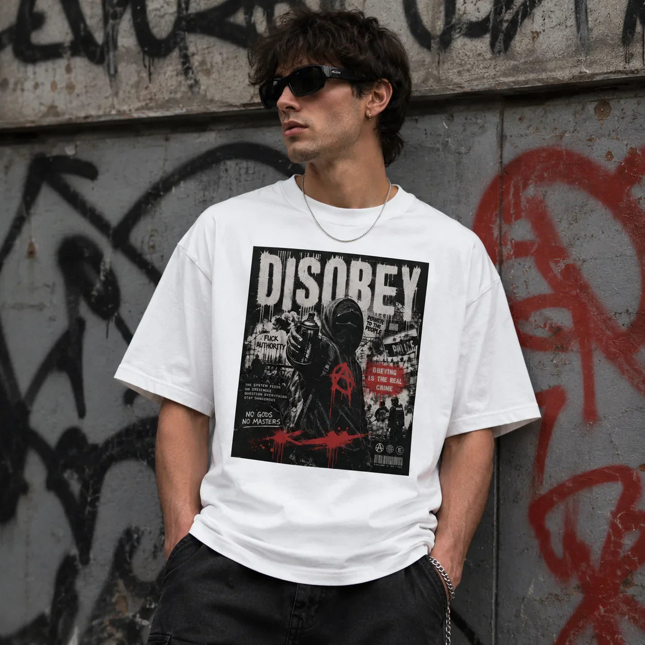 Oversized T-Shiert Disobey Abstrakt