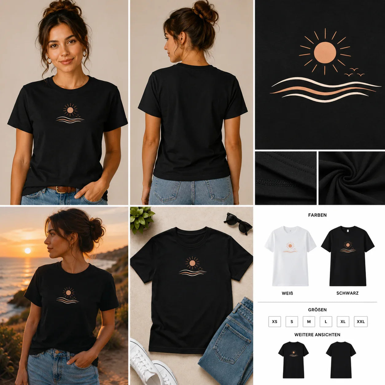 Women T- Shirt Sunset Waves
