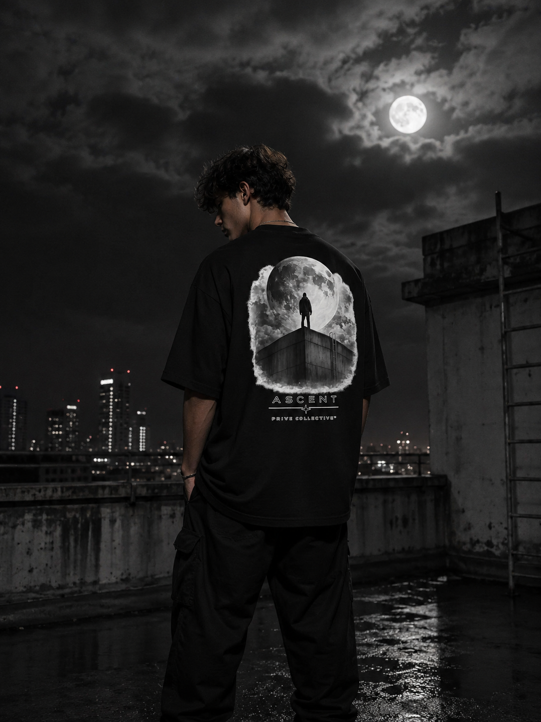 Ascent Black – Oversized Premium T-Shirt