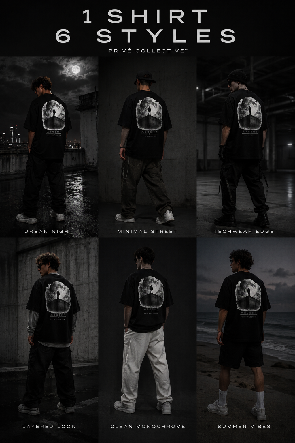 Ascent Black – Oversized Premium T-Shirt