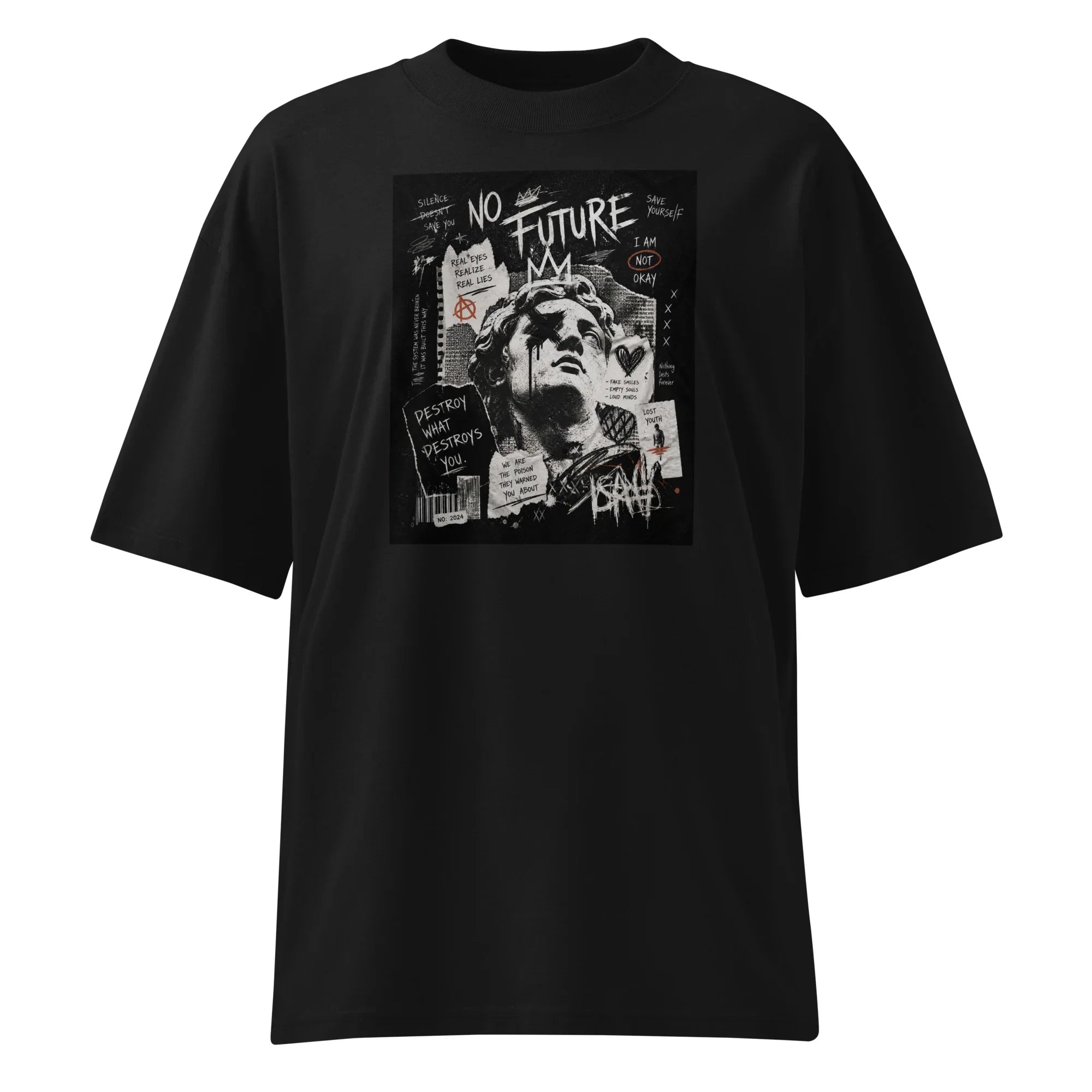 Oversized T-Shirt No Future Abstrakt