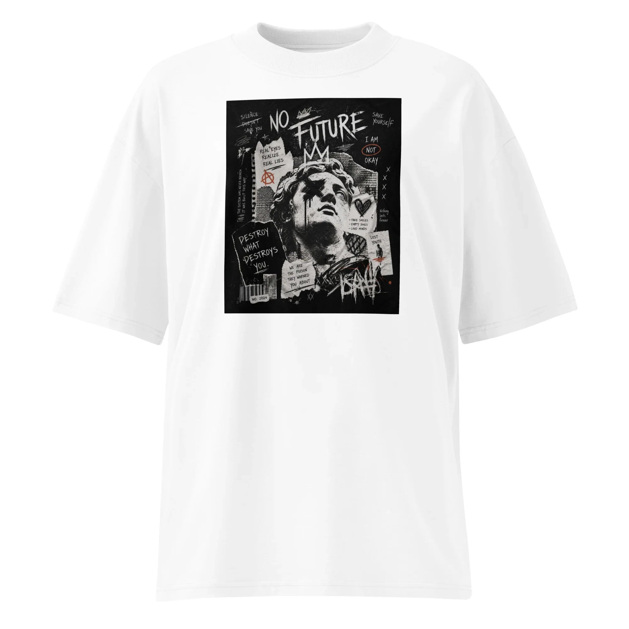 Oversized T-Shirt No Future Abstrakt